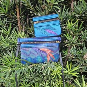 Tropical vintage 80s style bag with wallet